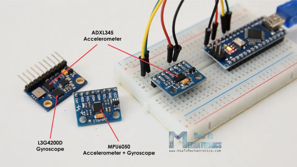 adxl345 accelerometer and l3g4200d gyrscope or mpu6050 6dof module