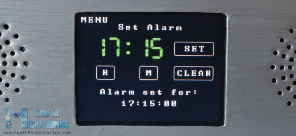 Arduino Touch Screen Alarm Clock Screen