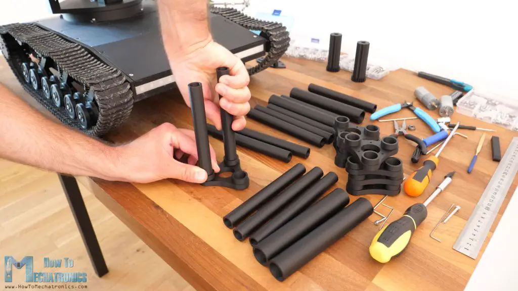Assembling the nerf minigun barrels
