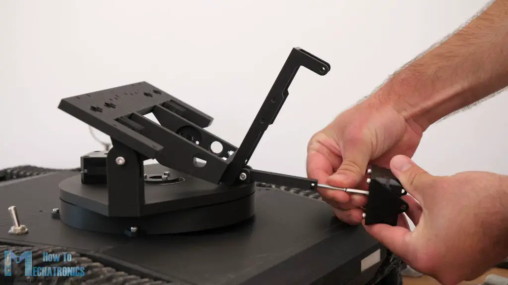 Assembling the tilt mechanism of the nerf turret