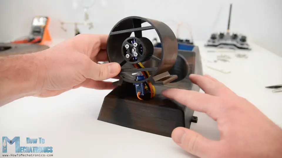 connecting the thrust blower housing withe main body of the hovercraft