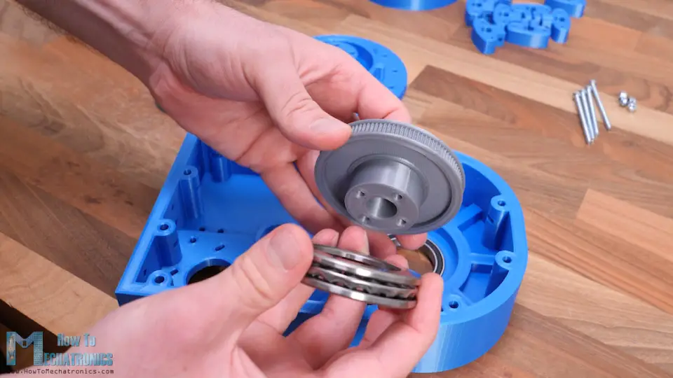 Custom designed GT2 pulley for the robot joint