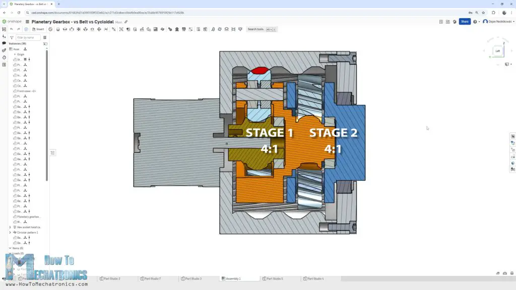 Designing a planetary gearbox in Onshape