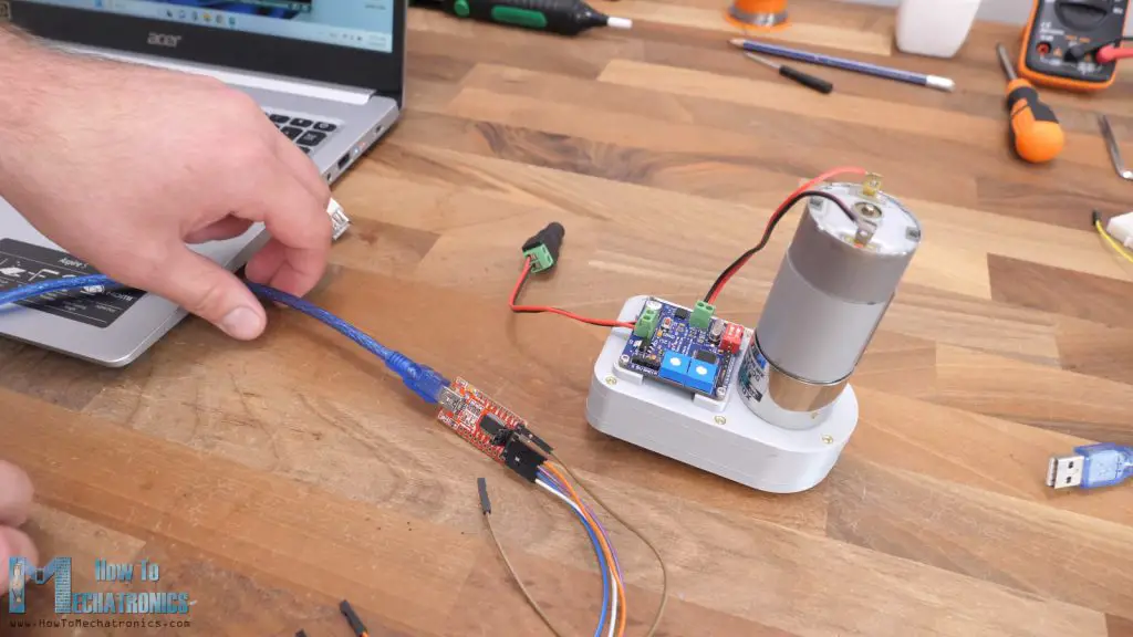 FTDI module for uploading the code to the Atmega328 p au microcontroller