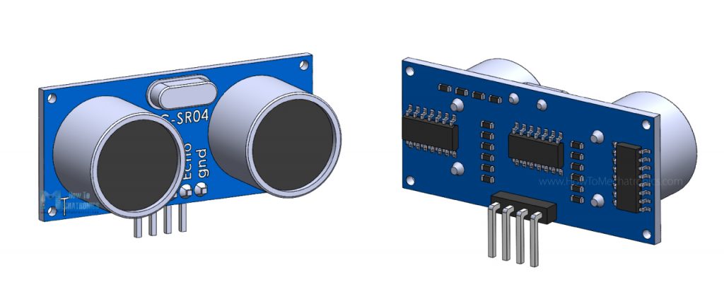 HC-SR04 Ultrasonic Sensor 3D Model