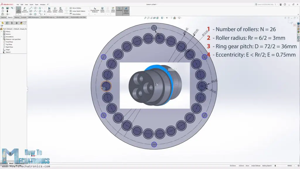 How to design a cycloidal drive - input parameters