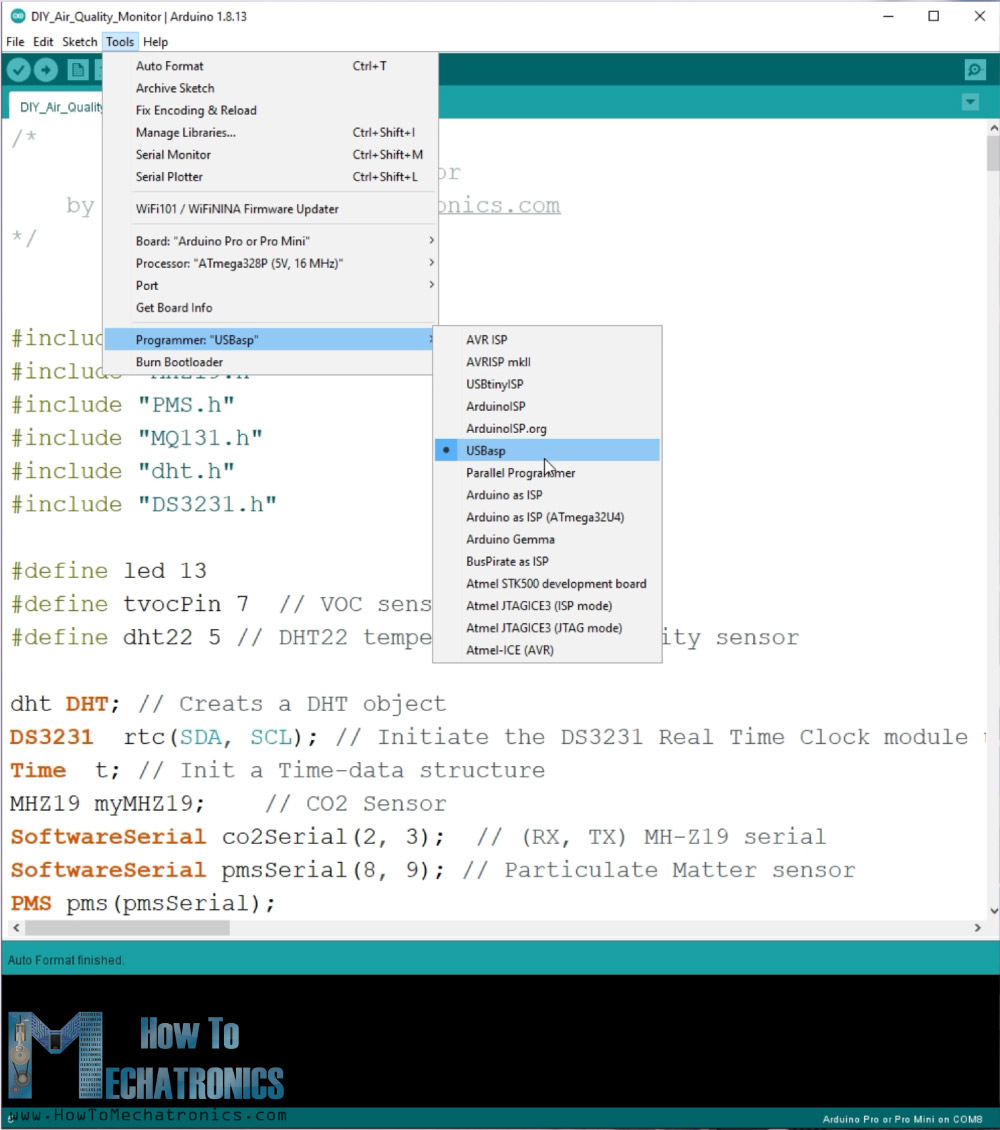 How To Upload code to Aduino Pro Mini Board using FTDI