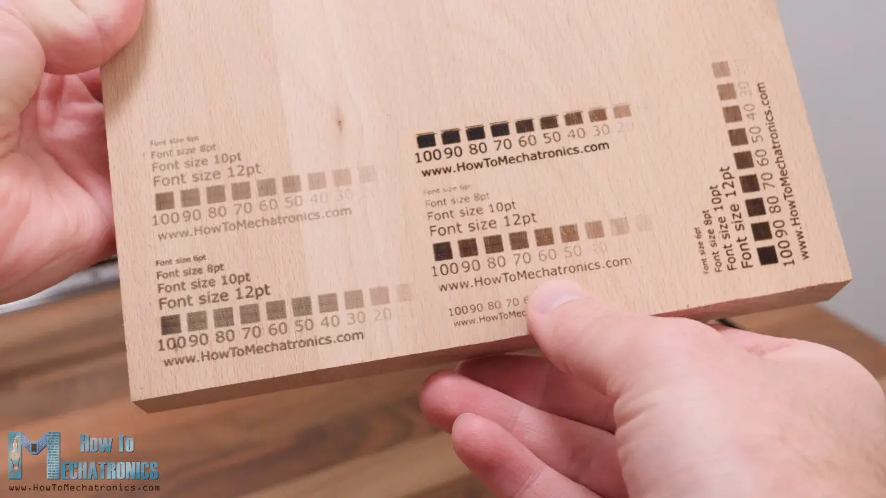 Image for callibrating laser engraving speed and laser power