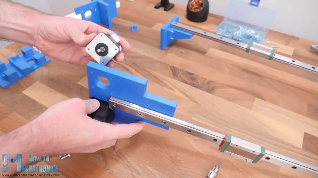 Installing the stepper motors of the CNC pen plotter