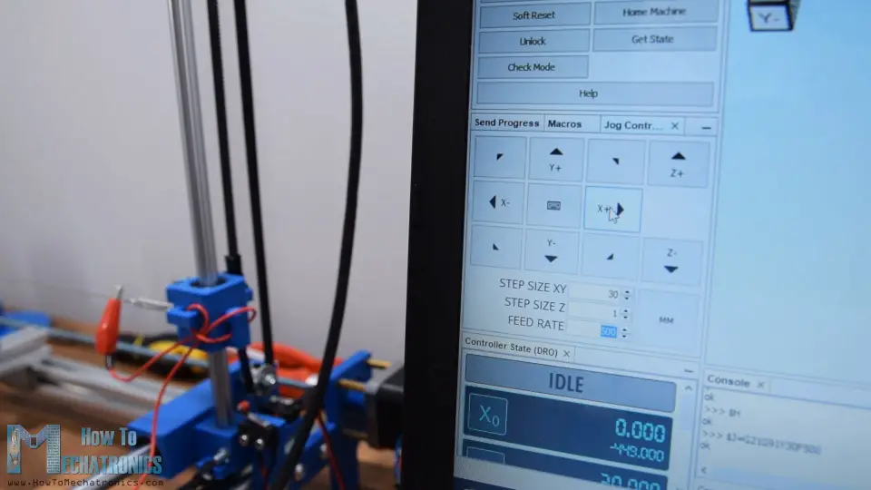 Manually move the CNC machine - Universal G-code sender Jog controller