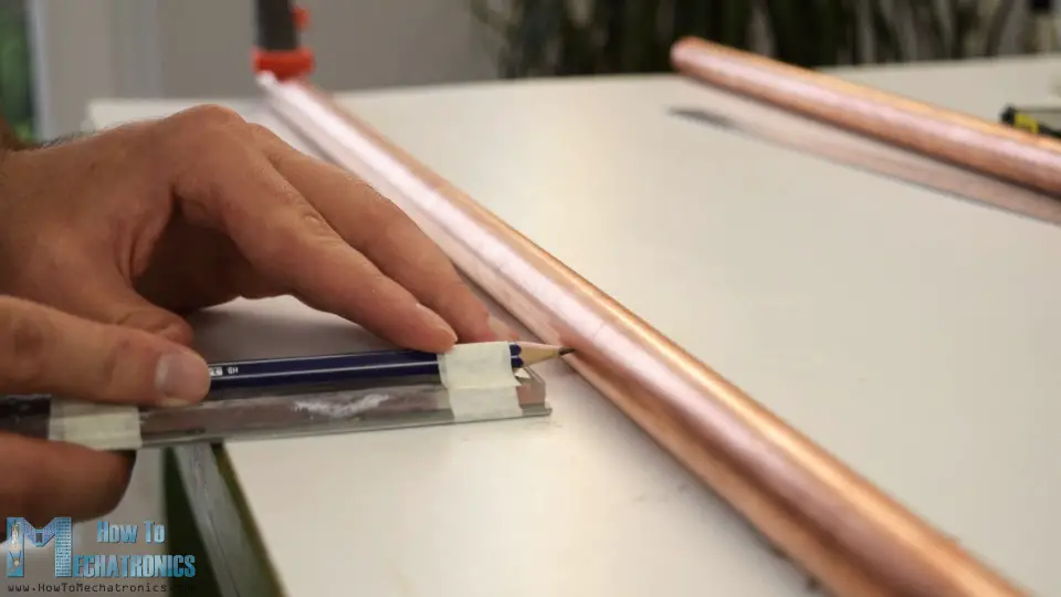 marking pipes for center drilling holes