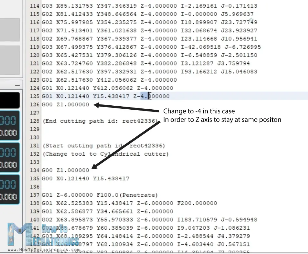 Modifying G Code in universal gcode sender for foam cutting