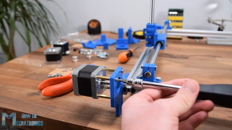 Mouting the X-axis stepper motor for the CNC machine