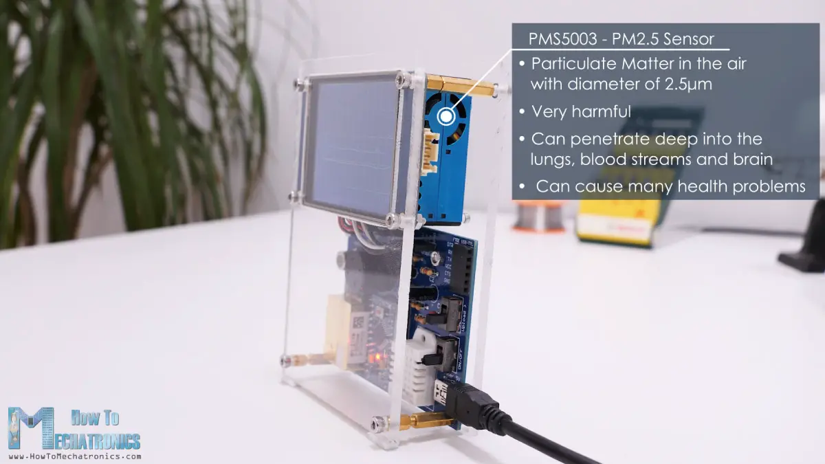 PMS5003 - PM particulate matter sensor in a DIY Arduino Air Quality Monitor