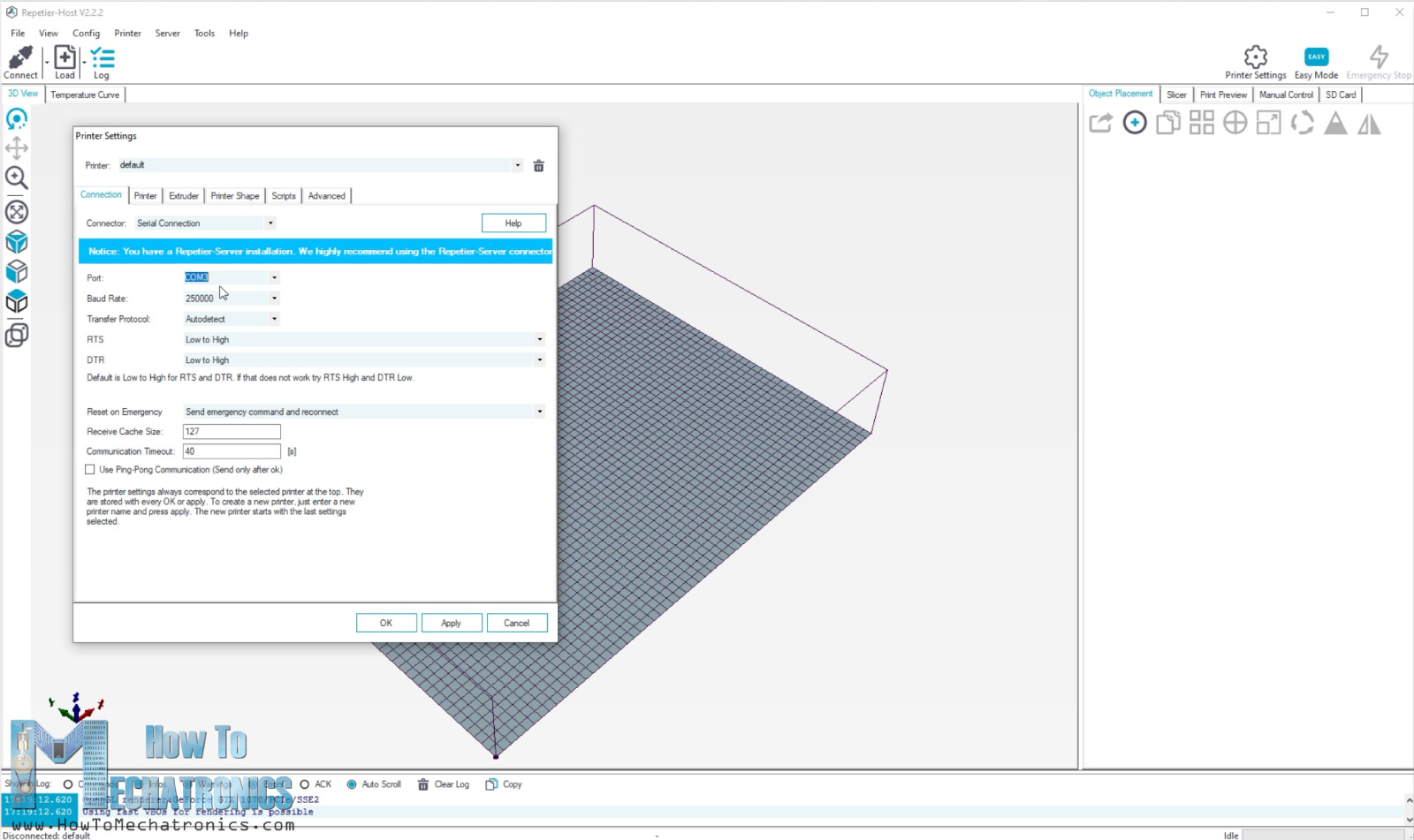 Repetier host for controlling laser engraver scara