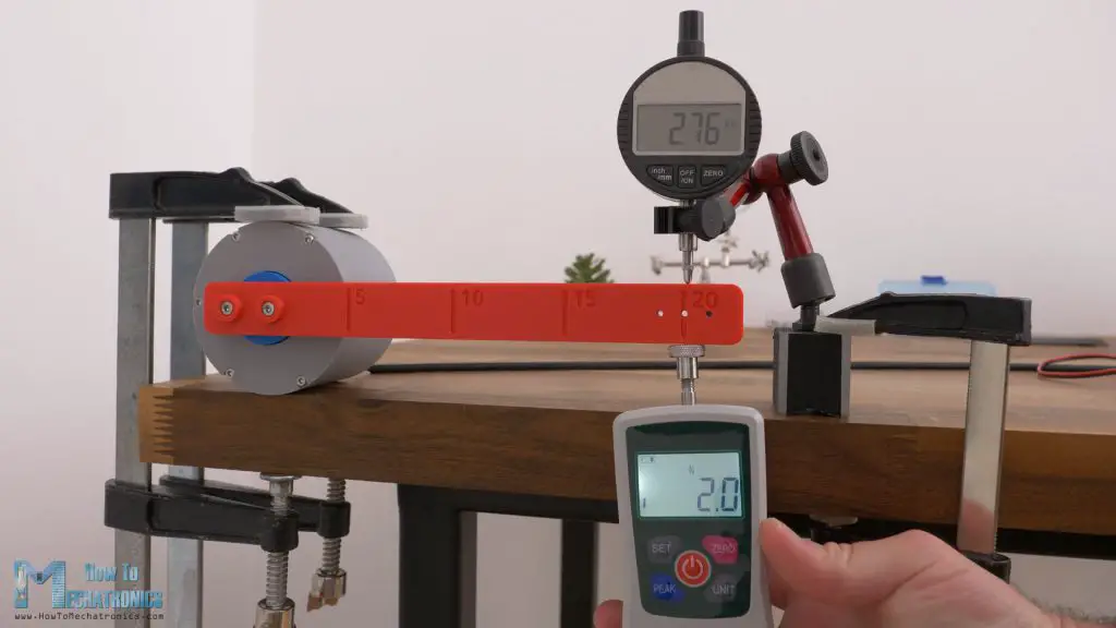 Testing the backlash of the 3D printed planetary gearbox