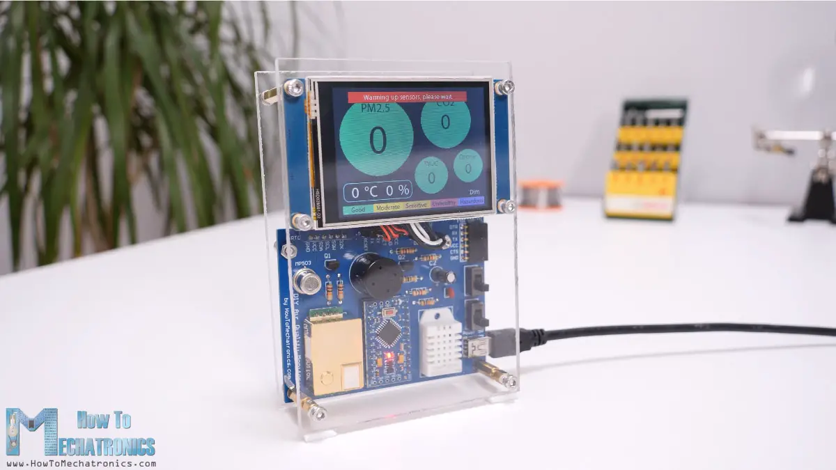 Warming up - burning in the sensors when starting the air quality monitor