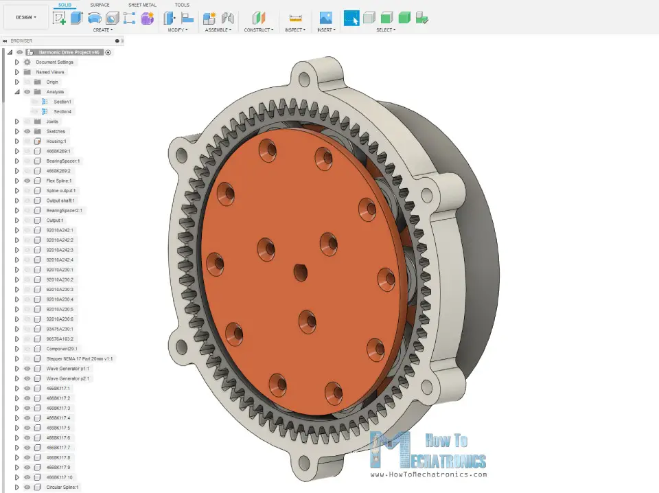 Wave Generator Flex Spline and Circular Spline for 3D Printing