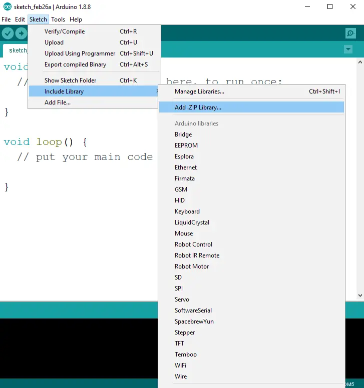 Add new library to Arduino IDE