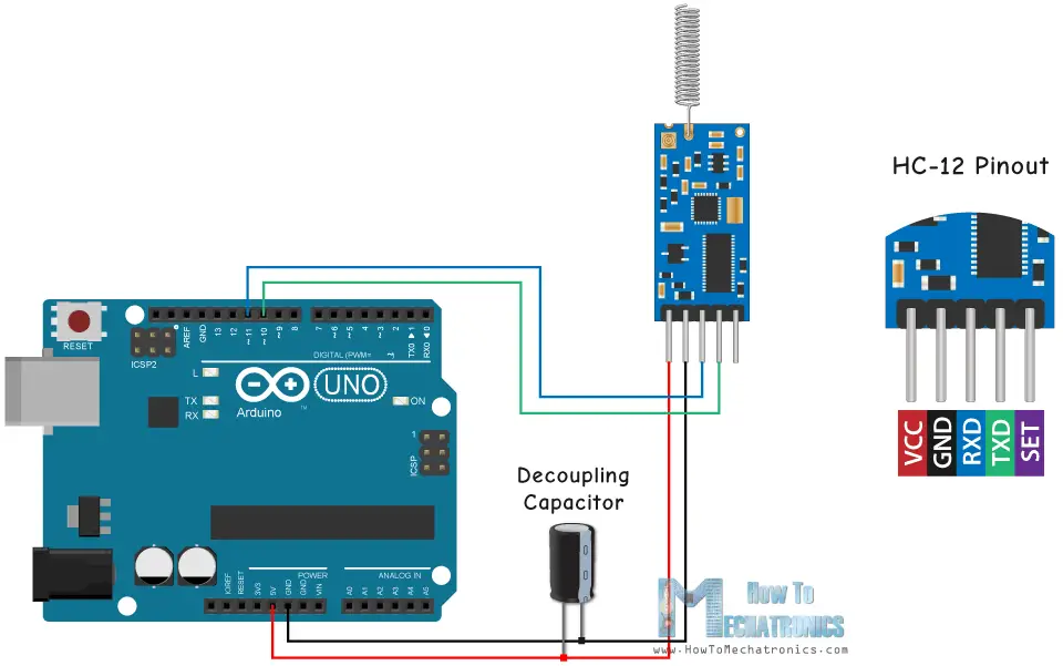 Arduino and HC-12 Circuit Schematic
