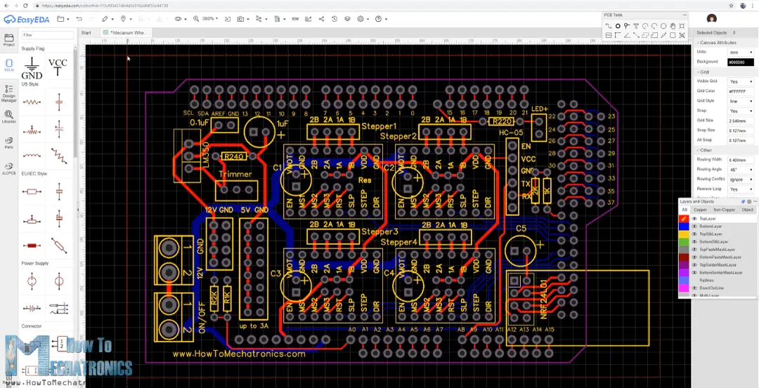 Arduino Mega Shield PCB for Mecanum Wheel Robot
