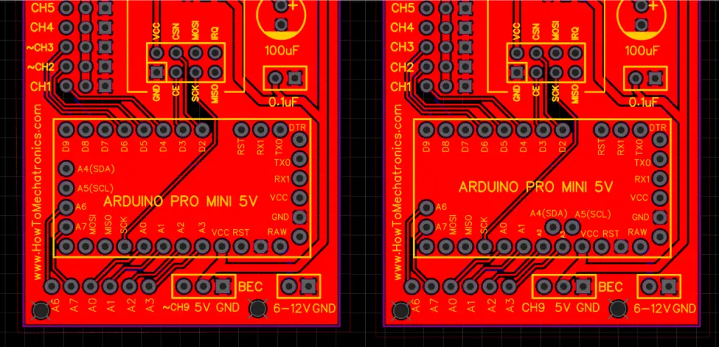 Arduino Pro Mini boards with different pins arrangement
