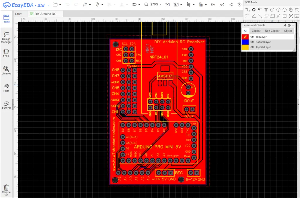 Arduino RC Receiver PCB from JLCPCB