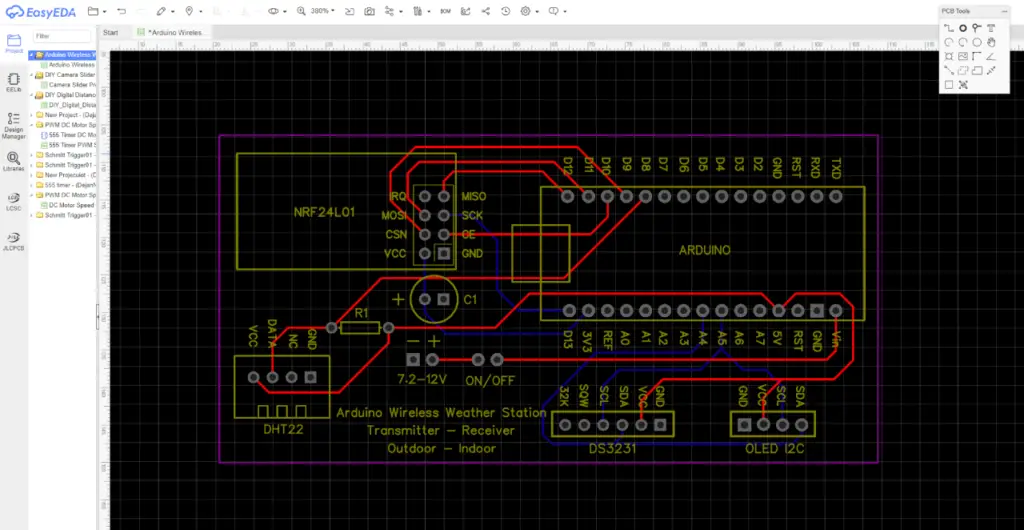 Arduino Weather Station custom PCB design