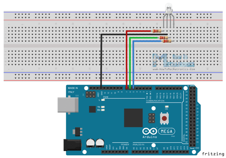 Arduino RGB LED - Circuit diagram