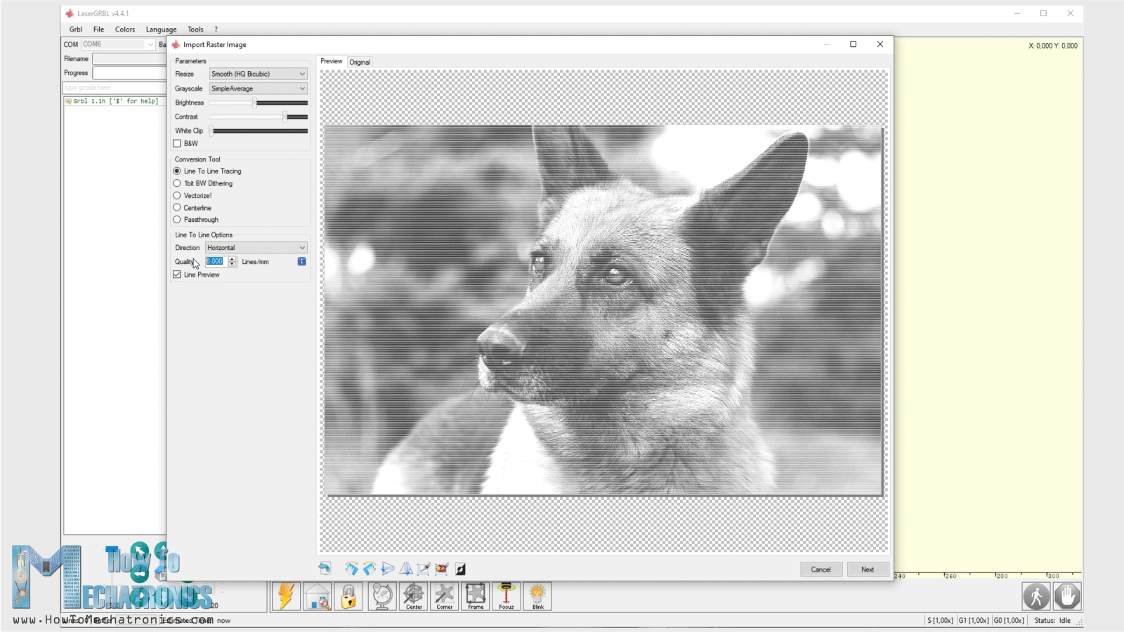 Converting a photo into G-code for laser engraving with LaserGRBL