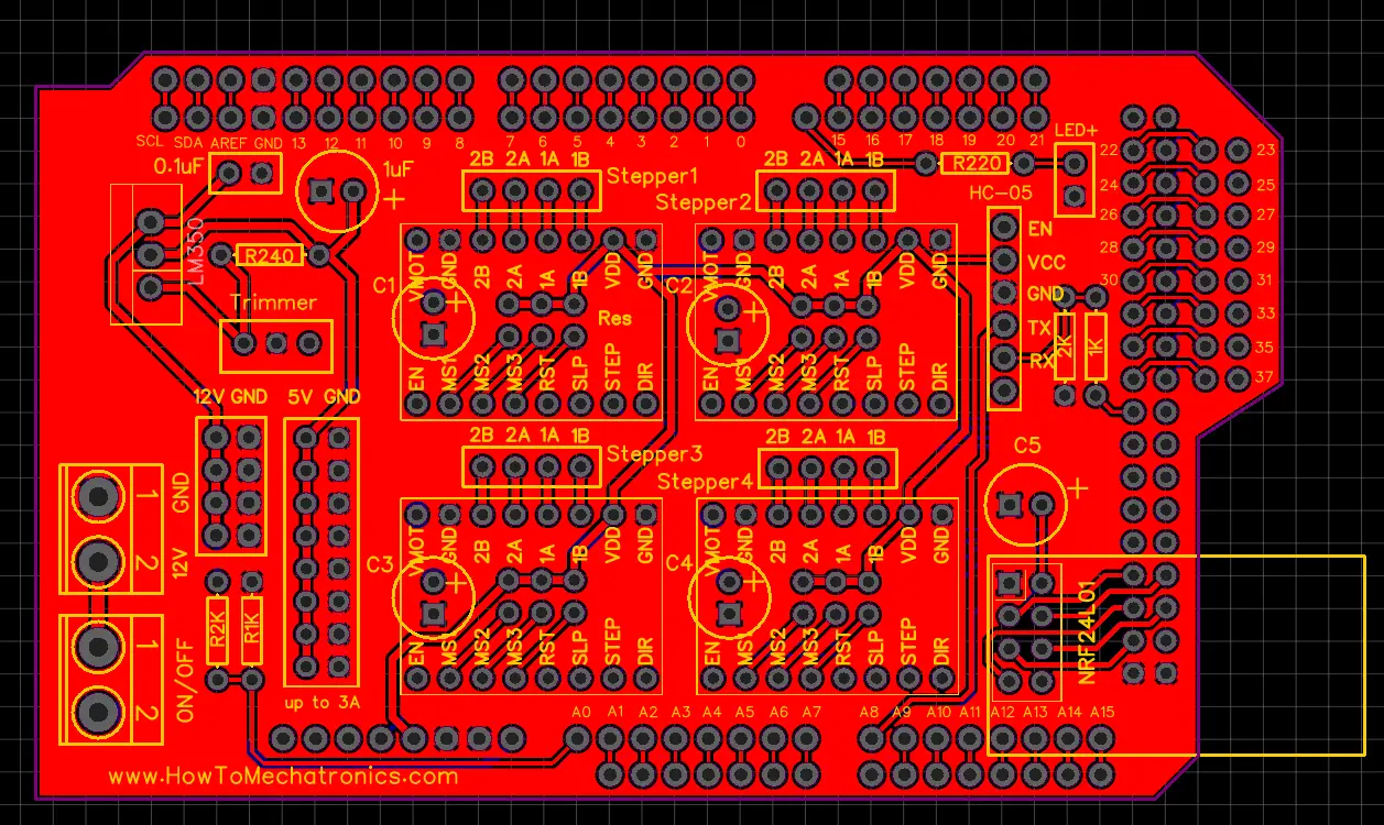 Custom PCB Design for the Arduino Robot - Arduino Mega Shield
