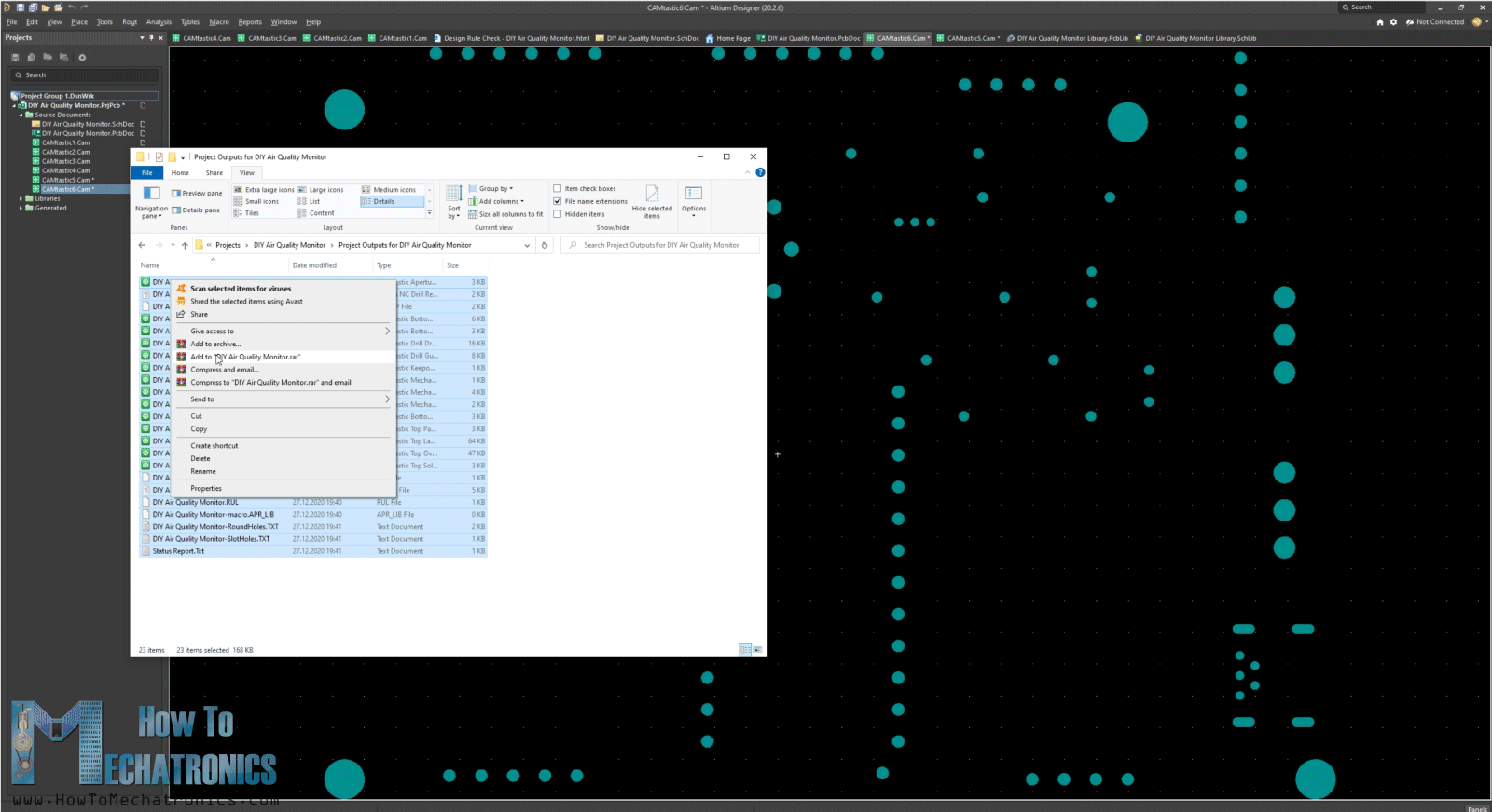 Generating a Gerber files using Altium Designer