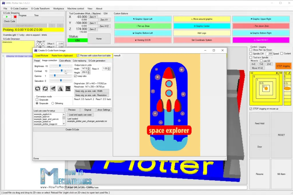 Generating G-code for CNC Drawing machine with Automatic Tool Changer