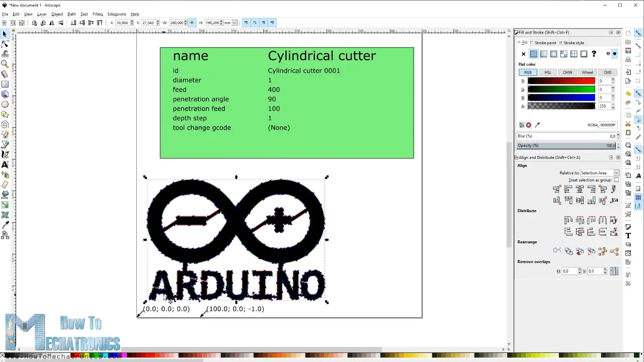 Generating G-code for CNC machine with Inkscape Gcodetool plugin