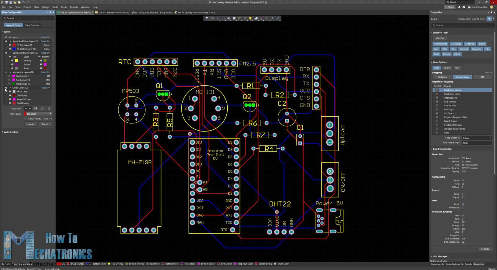 Making a custom PCB for the Arduino Air Quality Monitor using Altium Designer