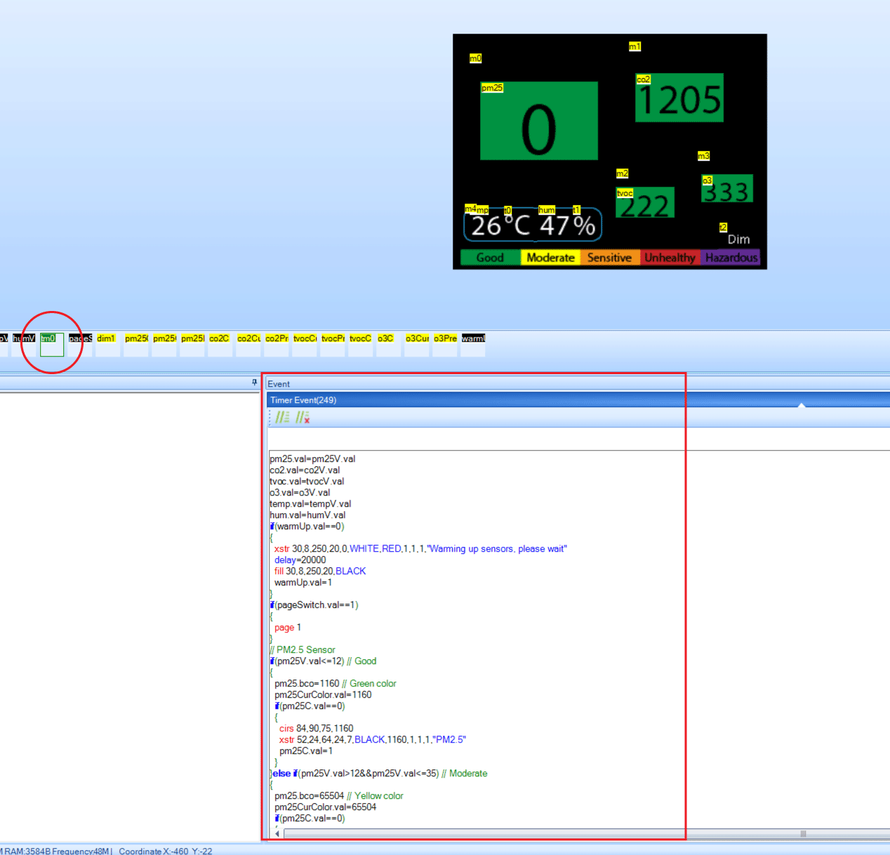 Nextion display timer