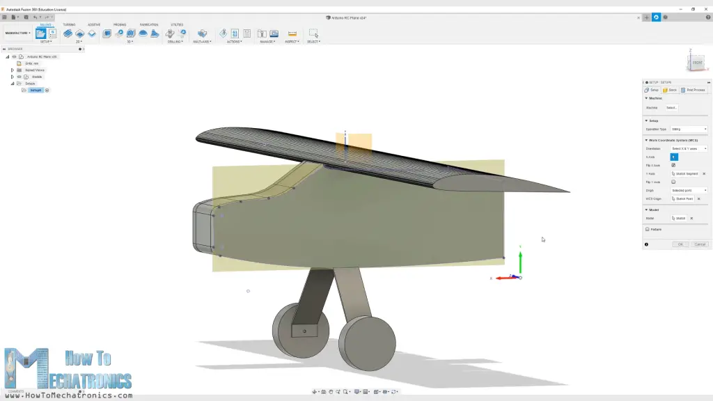 Setting the coordinate system for CNC machining in Fusion 360
